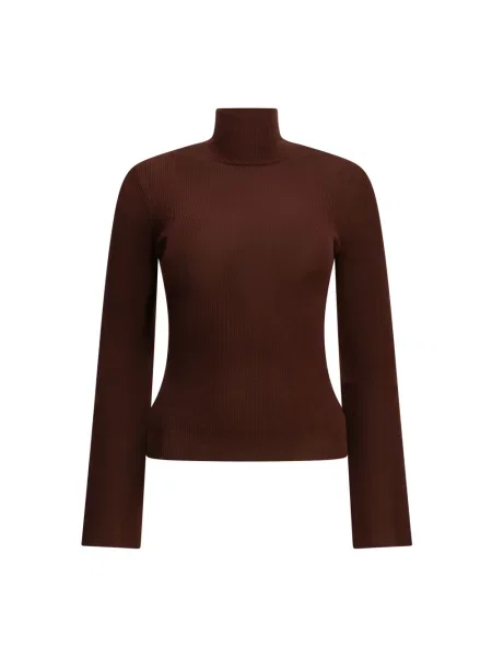Sweter z golfem Max Mara wełniany do golfa czerwony