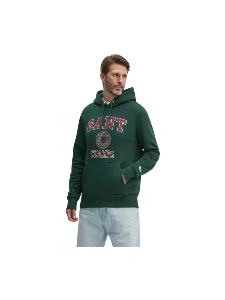 Bluza z kapturem Gant z kapturem zielona