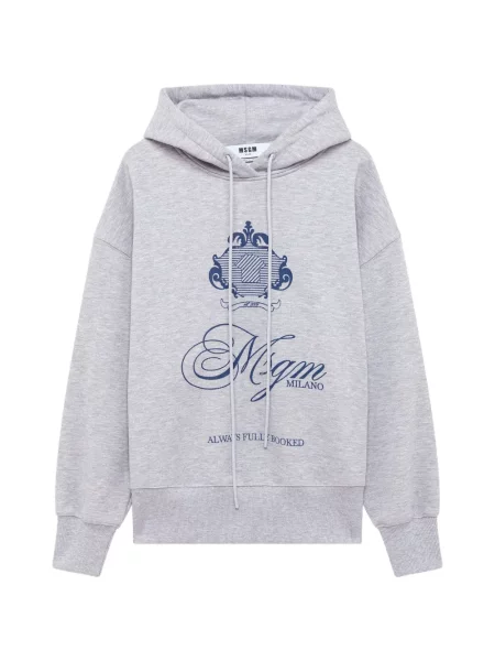 Hanorac cu glugă Msgm cu imagine cu cordon gri