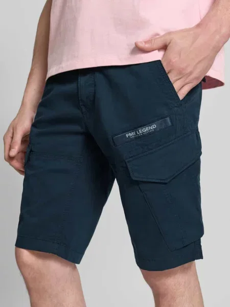 Bermudy cargo o kroju tapered fit z z patką model Nordrop' Pme Legend granatowe