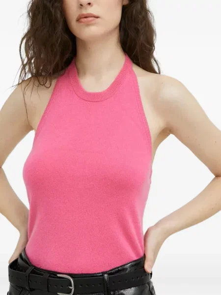 Top Samsøe Samsøe cu gât halter roz