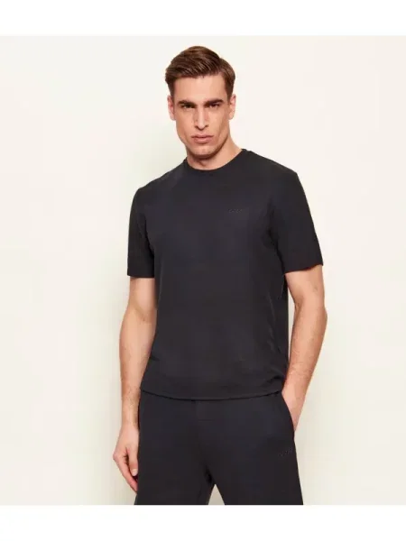 BOSS BLACK Tricou Rib negru