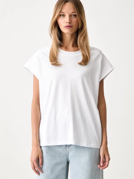 Patrizia Pepe Tricou | Relaxed fit alb