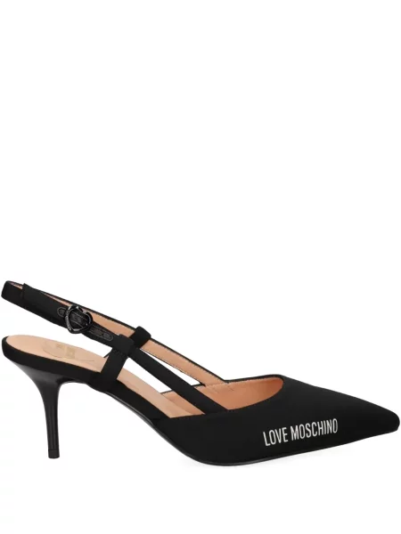 Pantofi cu toc Love Moschino slingback negru