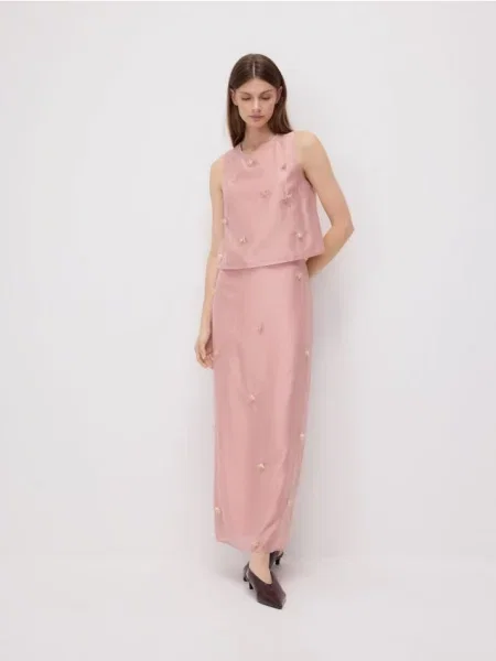 Reserved Спідниця з аплікацією пильно-рожевий рожева