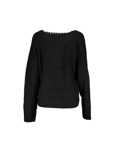 Sweter Patrizia Pepe z długim rękawem elegancki czarny