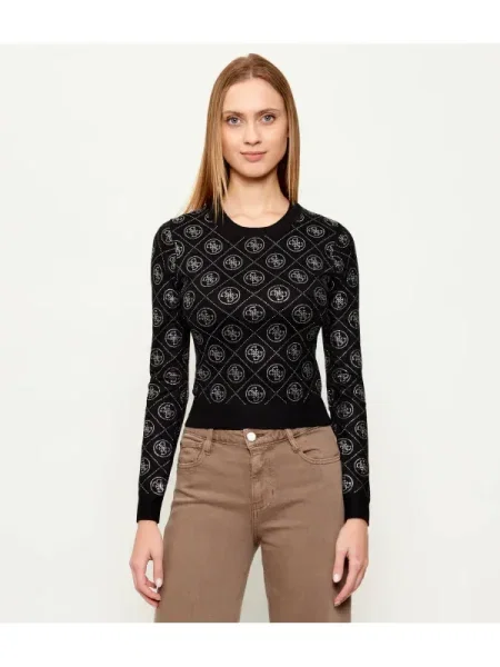 GUESS Pulover / argintiu negru