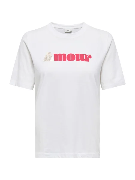 JDY Tricou JDYANEMONE roz pitaya / argintiu alb