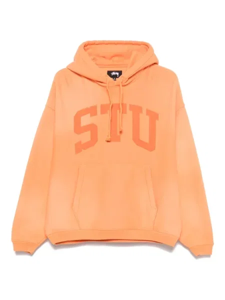 Bluza z kapturem Stussy pomarańczowa