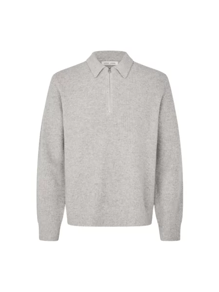 Samsøe Samsøe Sweter Typu Troyer Saisaks grau szary
