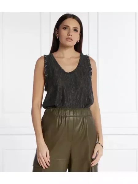 Pinko Len top | Relaxed fit fekete