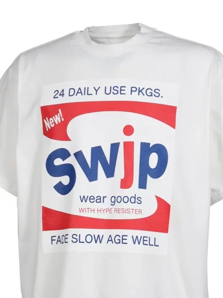 Tricou Swjp cu imagine alb