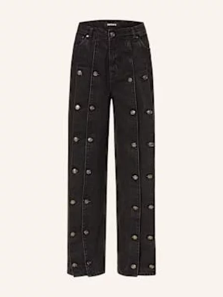 Rotate Wide Leg Džíny black denim černé