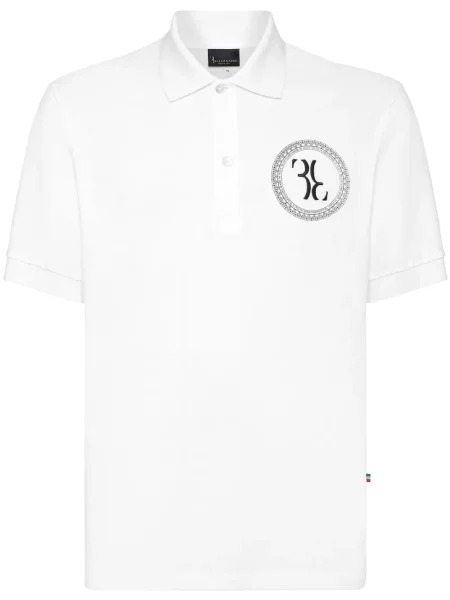 Polo Billionaire cu broderie alb