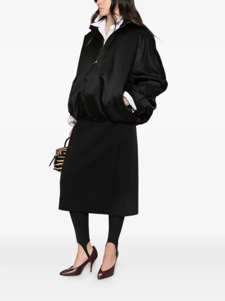 Geacă Carven din satin negru