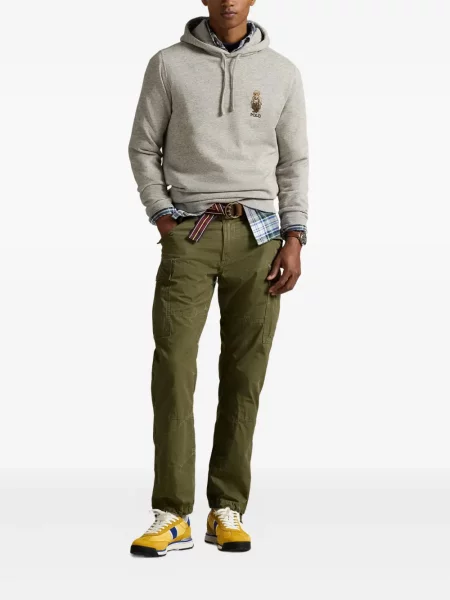 Ριγέ polo Polo Ralph Lauren με κουκούλα με αυτόγραφο λευκό