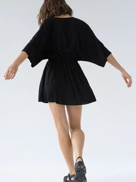 Muuv. Muuv rochie kimono din vâscoză DUE negru