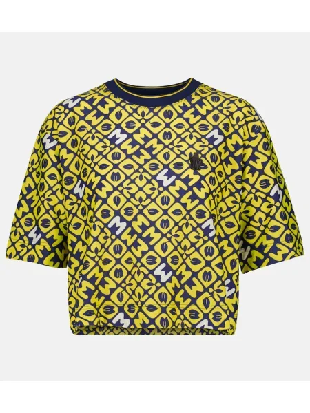 Majica Moncler Grenoble s potiskom rumena