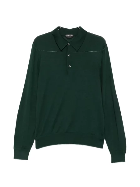 Lung tricou polo Tom Ford verde