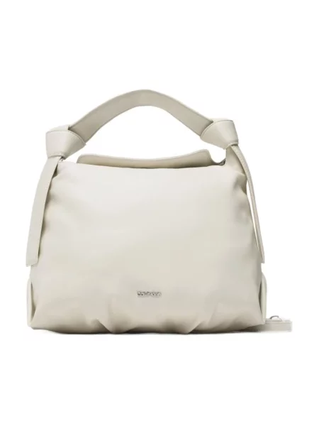 Torebka crossbody Calvin Klein skórzana beżowa