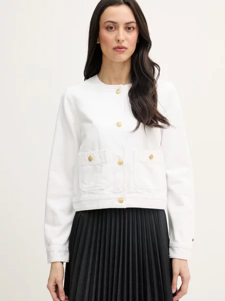 Tommy Hilfiger geacă de blugi pentru femei din alb
