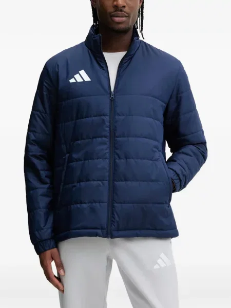 Ριγέ τρέξιμο μπουφάν Adidas με αυτόγραφο καφέ