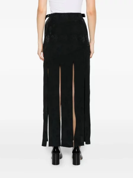 Fustă midi Simone Rocha cu funde până la genunchi negru