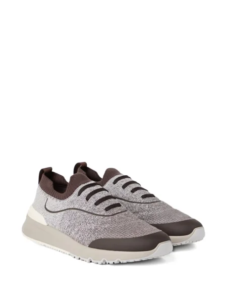 Sneakerși Brunello Cucinelli tricotate maro