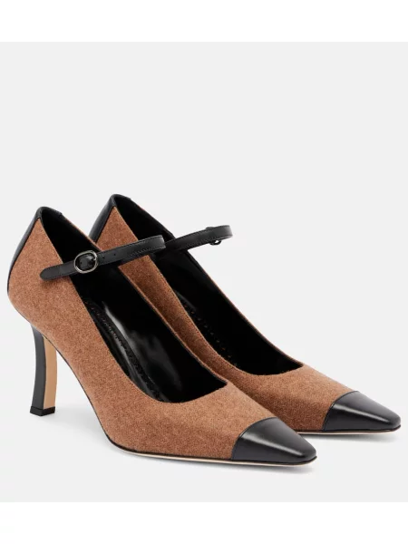 Pantofi cu toc Manolo Blahnik din piele maro