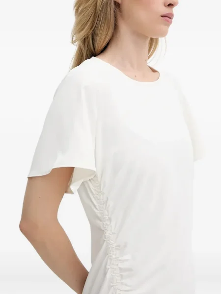 Rochie midi Samsøe Samsøe până la genunchi de costum alb