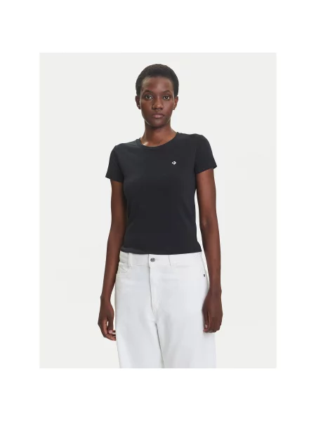 Converse Majica Slim Fit črna