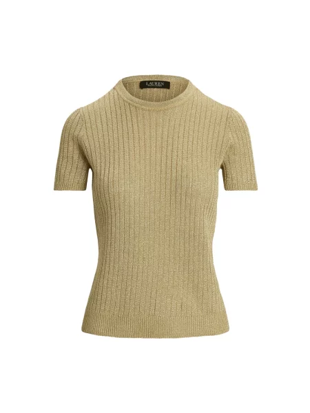 Sweter Ralph Lauren o skróconej długości żółty