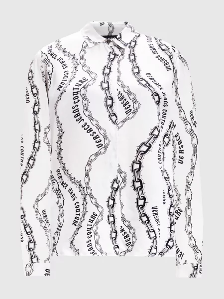 Сорочка в принт Chain Couture Versace Jeans Couture біла