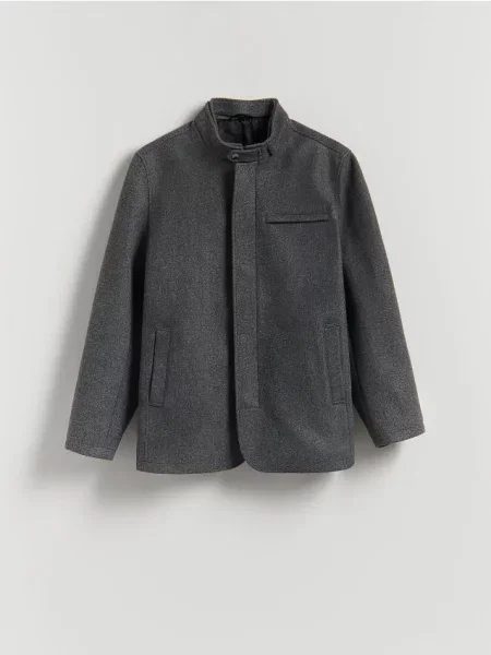 Reserved Geacă cu guler perkins gri-închis gri