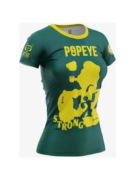 Koszulka rowerowa Otso Popeye ciemnozielony XS żółty