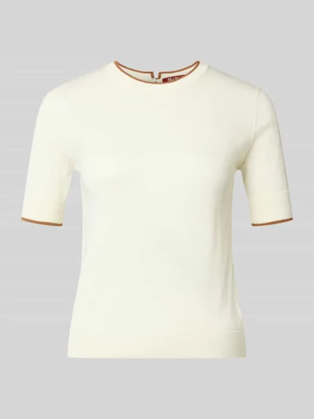 Sweter o kroju slim fit z mieszanki jedwabiu model AGENDA' Max Mara Studio biały