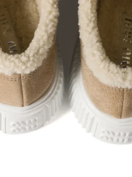 Semišové tenisky Miu Miu s výšivkou hnědé