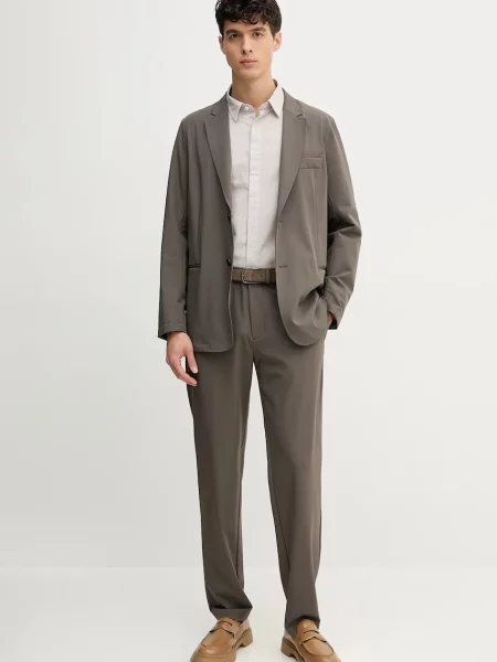 Emporio Armani spodnie proste brązowy