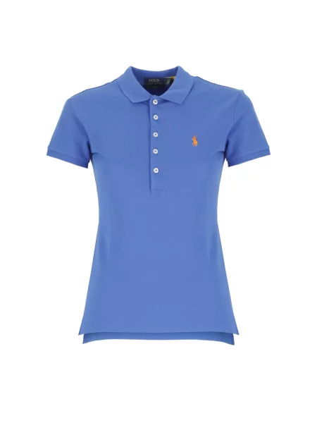 Koszulka polo o kroju slim fit z wyhaftowanym logo model ‘JULIE’ Ralph Lauren niebieska