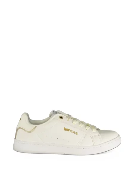 Sneakerși Gas cu șireturi cu imagine din dantelă alb