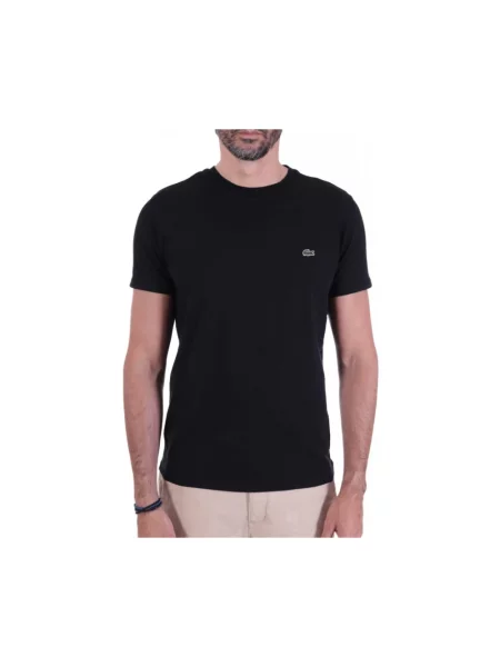 T-shirt z okrągłym dekoltem Lacoste czarna