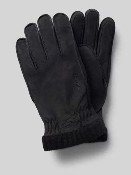 Rękawiczki z naturalnej skóry model Joar Nubuck' Hestra czarne