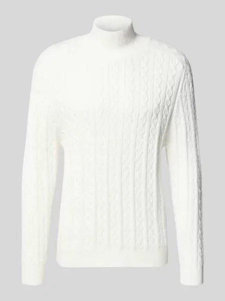 Sweter z dzianiny ze stójką model ‘EDDARD’ Drykorn biały