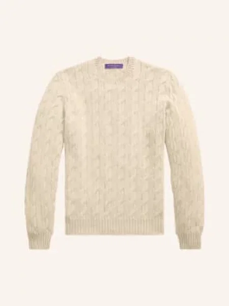 Ralph Lauren Purple Label Sweter Z Kaszmiru beige beżowy