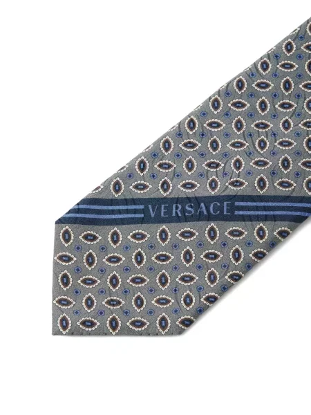 Cravată Versace de mătase cu imagine gri