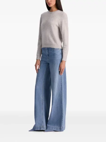 Pulover Alice + Olivia cu decolteu rotund gri