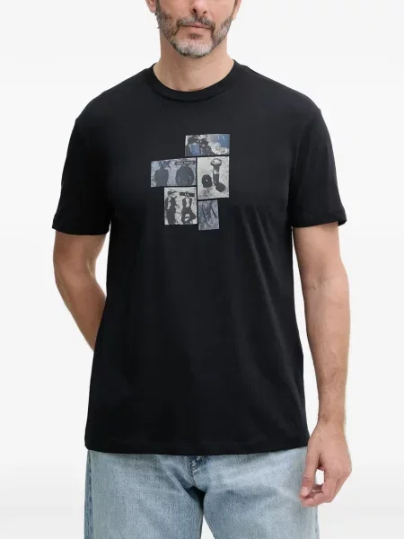 Tricou Armani Exchange cu imagine albastru