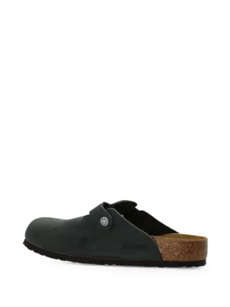 Papuci tip mules Birkenstock din piele verde