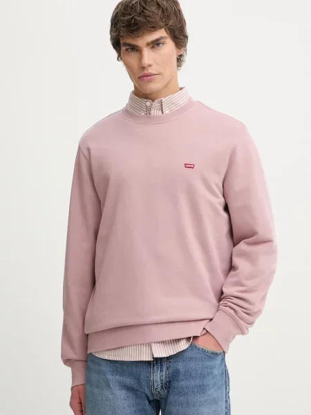 Bombažen pulover Levi's THE ORIGINAL HM CREW roza