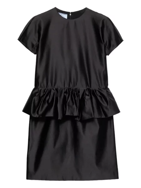 Rochie mini Prada cu volane de costum negru